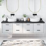 vidaXL Плот за баня тъмнокафяв 200x60x(2-4)см обработено масивно дърво (3156271)