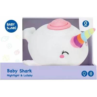 Manyuk Toys Plyšový uspávač narval so zvukovými a svetelnými efektmi - 20 cm