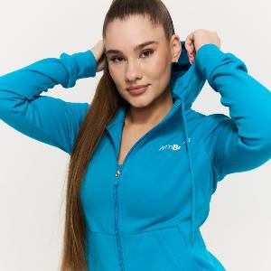 GymBeam Дамски суичър с цип Limitless Aquamarine XXL