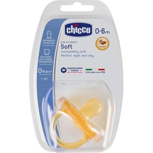 Chicco Биберон-залъгалка Chicco - Physio Soft, каучук, 0-6 m (N0304)