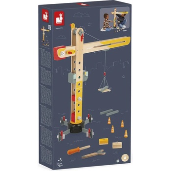 Janod Детска играчка Janod - Дървен кран (J06468)