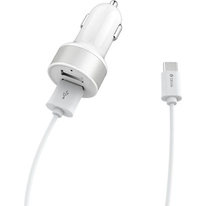 DEVIA Зарядно за кола с 2xUSB изхода и USB-C кабел за устройства с USB-C стандарт - Devia Dual USB Smart Charger USB-C Suit (98002)