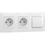Legrand Legrand-Двойна домакинска розетка 250V/16A и еднополюсен ключ № 1 с бяла рамка NILOE (LR0017E)