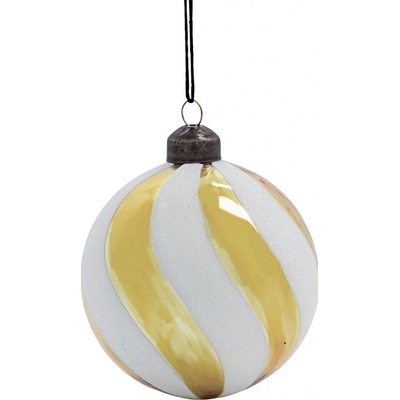 House Doctor Sklenená vianočná ozdoba Twister Gold 8 cm
