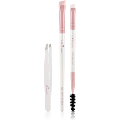 Luvia Cosmetics Prime Vegan Brow Kit комплект за оформяне на вежди Candy (Pearl White / Rose) 3 бр