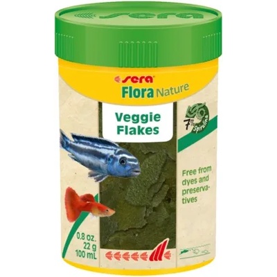 Sera Flora Nature - Основна храна за растителноядни риби със спирулина без оцветители и консерванти, 100 мл