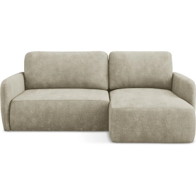 makamii Бежов шенилов разтегателен ъглов диван с място за съхранение (десен ъгъл) Lilo - Makamii (LILO_RCF_61_P1_C7)