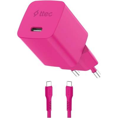 Ttec Зарядно ttec SmartCharger GaN 45W PD + Кабел USB-C Розов