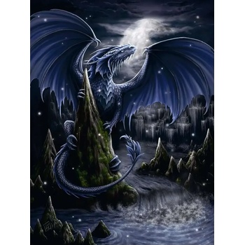Ravensburger - Puzzle The Black-Blue Dragon - 1 500 piese