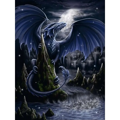 Ravensburger - Puzzle The Black-Blue Dragon - 1 500 piese