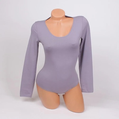 Сиво боди с дълги ръкави - прашка