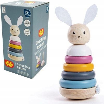 Bigjigs Baby dřevěná motorická nasazovací věž králíček