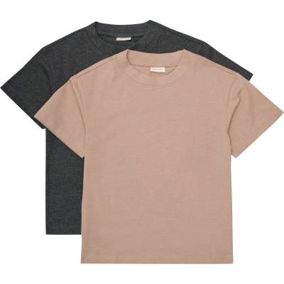Minymo Детска тениска Minymo Kid's T-Shirt S/S Loose Fit 6683 (2-Pack) T-shirt - Fossil - размер 98 (EU) (704-5928-0114)