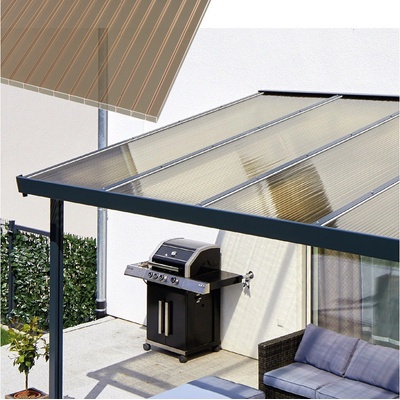 Gutta Premium 10,14 x 4,06 m čirý polykarbonát / bílá konstrukce pergola