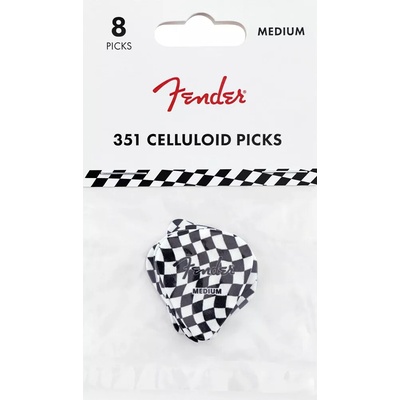 Fender 351 Celluloid Picks Checkeboard Medium - 8 ks