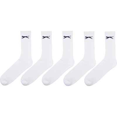 Slazenger Мъжки чорапи Slazenger 5 Pack Crew Socks Mens Size 12+ - White