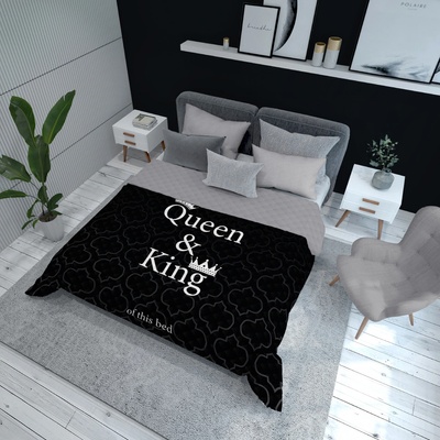 Detexpol přehoz na postel Queen and King černá 220 x 240 cm