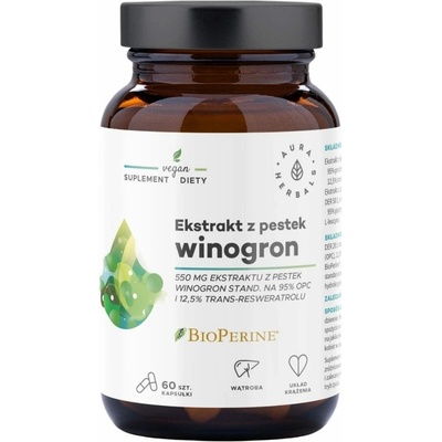 Aura Herbals Extrakt z hroznových jadierok 550 mg 95 % OPC 60 kapsúl