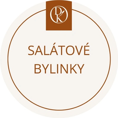 Davídkovo koření Etiketa Salátové bylinky béžová průměr 4,5 cm 1 ks