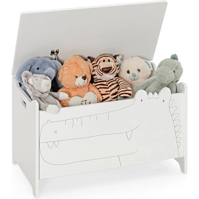 Дървена кутия за играчки и пейка 2в1, Costway (TP10079WH)