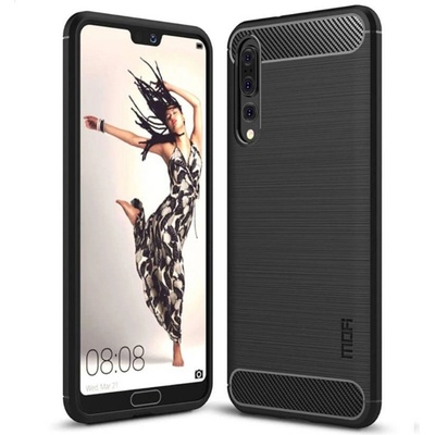 GKK Противоударен Калъф за Huawei P20 Pro, Premium Carbon Case, Черен (5901017075711)