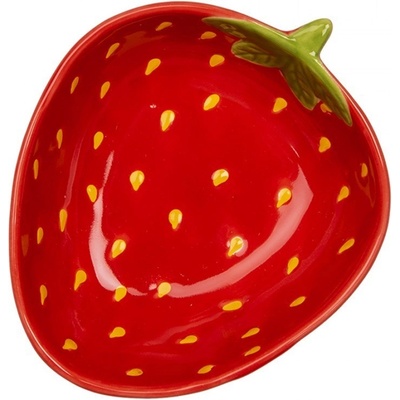 Clayre & Eef Červená miska ve tvaru jahůdky Strawberries 13 x 11 x 4 cm 100 ml