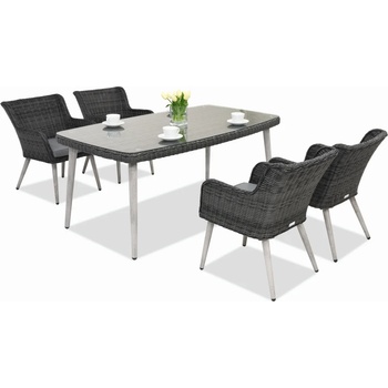 Garden Point Ексклузивен техноратанов комплект за трапезария Cordoba антрацит на Garden Point за 4 души (GAP059-4)