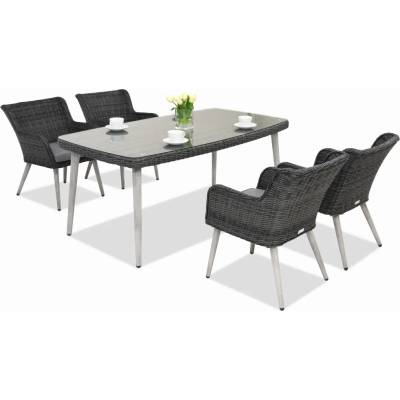 Garden Point Ексклузивен техноратанов комплект за трапезария Cordoba антрацит на Garden Point за 4 души (GAP059-4)