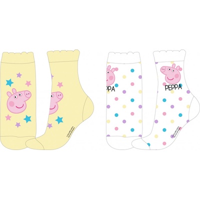 Prasátko Peppa 5234901 Dívčí ponožky bílá / žlutá
