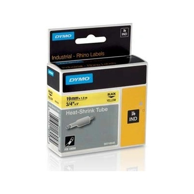 Dymo Rhino 18058, S0718340, 19mm x 1,5m čierna tlač / žltý podklad, originálná páska