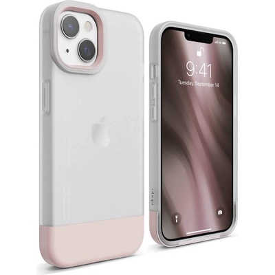 elago Glide Case - удароустойчив силиконов (TPU) калъф за iPhone 13 (мат-розов)