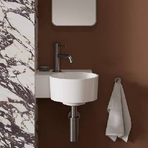 Omnires Lavoar suspendat Omnires Ovo M+ finisaj alb lucios 33.5 cm stanga (OVO335UWLBP)