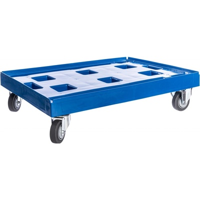 PK Group Vozík pod přepravky XL 800x600 2 otočné + 2 pevné GU kolečka 100 mm Barvy: Modrá