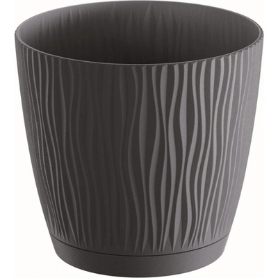 Prosperplast Kvetináč + miska Sandy P 16,8 cm antracit