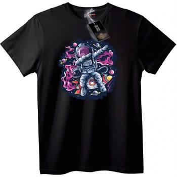 NOONEBRAND Тениска Космонавт Космическо Приключение - 2XL, Black