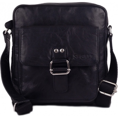 Segali pánska kožená crossbody taška 3289 Black