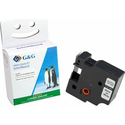 G&G Schriftband 12mm x 7m sw-ws Komp. m. Dymo D1/ 45013/ S072053