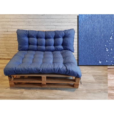 Mybesthome DENIM PIETRO SET světle modrá 120 x 80 cm, opěrka 120 x 40 cm