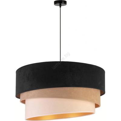 Duolla - Пендел DEVON 1xE27/40W/230V Ø 45 см черен/бежов (DU8018)