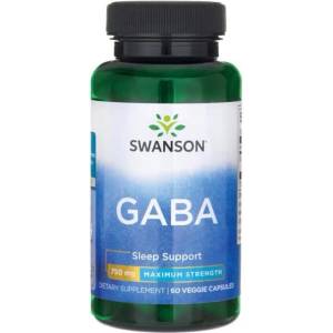 Swanson GABA, 750 mg, 60 растителни капсули, Swanson (SWU676)