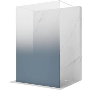 Mexen Kioto самостоятелна душ стена 120 x 200 см, син омбре 8 мм, бяла - 800-120-002-20-46 (800-120-002-20-46)