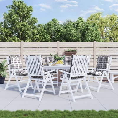 vidaXL Възглавници за стол ниска облегалка 6 бр сиво каре Оксфорд плат (377715)