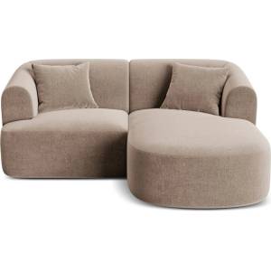 Cosmopolitan Design Светлокафяв кадифен ъглов диван (десен ъгъл) Campi - Cosmopolitan Design (COS_RC_S_120_F1_CAMPI2)