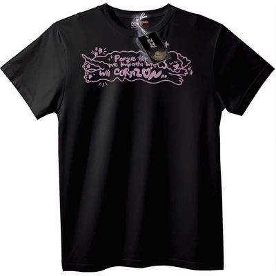 NOONEBRAND Тениска Защото Днес Сърцето ми Има Значение - 2XL, Black