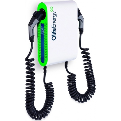 OlifeEnergy DoubleBox AC SOLAR 2×Type 2 kroucený kabel 400 V AC 22 kW 32 A