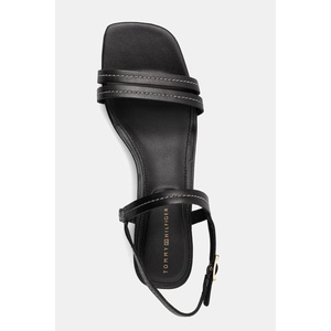 Tommy Hilfiger сандали с дебел ток от кожа LOW HEEL SANDAL STITCHING
