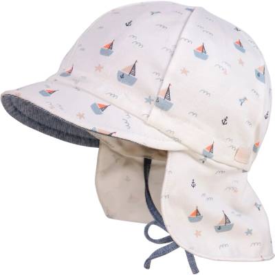maximo Шапка с козирка maximo Baby's Peak Cap with Tie and Printed Neck Protector Cap - Boote - размер 41 cm (904-6333-0312)
