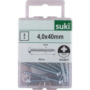 Suki ВИНТ ЗА ДЪРВО 4x40 ММ suki 8 БРОЯ (4004575538179)