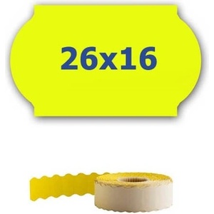 CDRmarket Ценови етикети за клещи, 26mm x 16mm, 700бр. , сигнално жълти (ETRL-26x16-yellow)