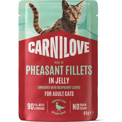 Carnilove Cat Jelly Bažant + Malinové listy 85 g
